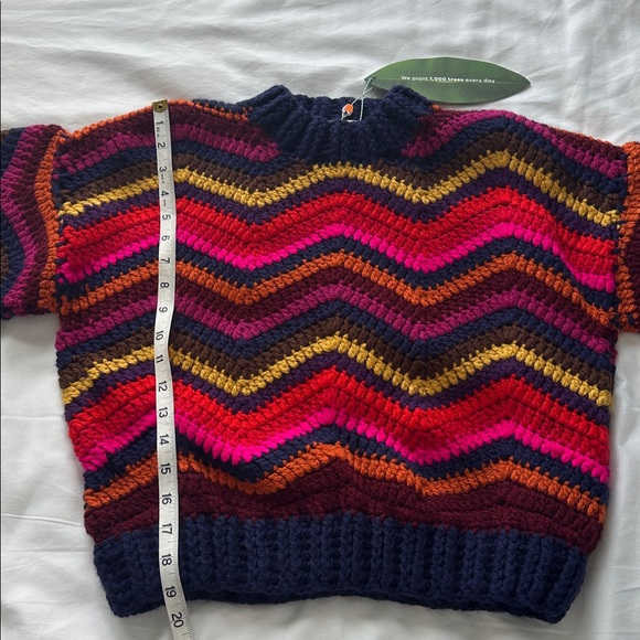 NWT FARM Rio Colorful Waves Crochet Sweater - Picture 10 of 15